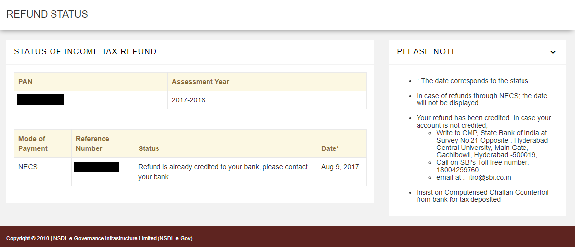 Income Tax Refund Status Check