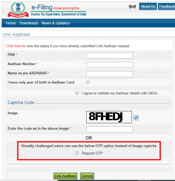 Link Income Tax to Aadhaar