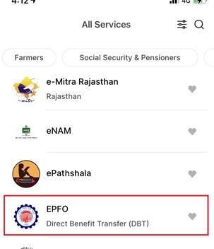EPF in Umang App